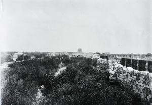 City walls with extra defensive masonry and barricades, Peking