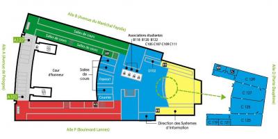 Kat jeyografik nan Univesity Dauphine - 1 etaj