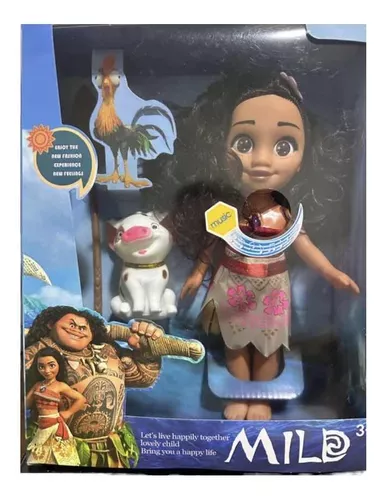 Boneca Moana 35cm + Porquinho Pua Kit Moana Personagens | Parcelamento ...