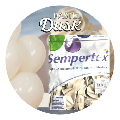 Bolsa 50 Globos Pastel Dusk Crema # 9 Sempertex Latex Pastel Color CREMA DUSK