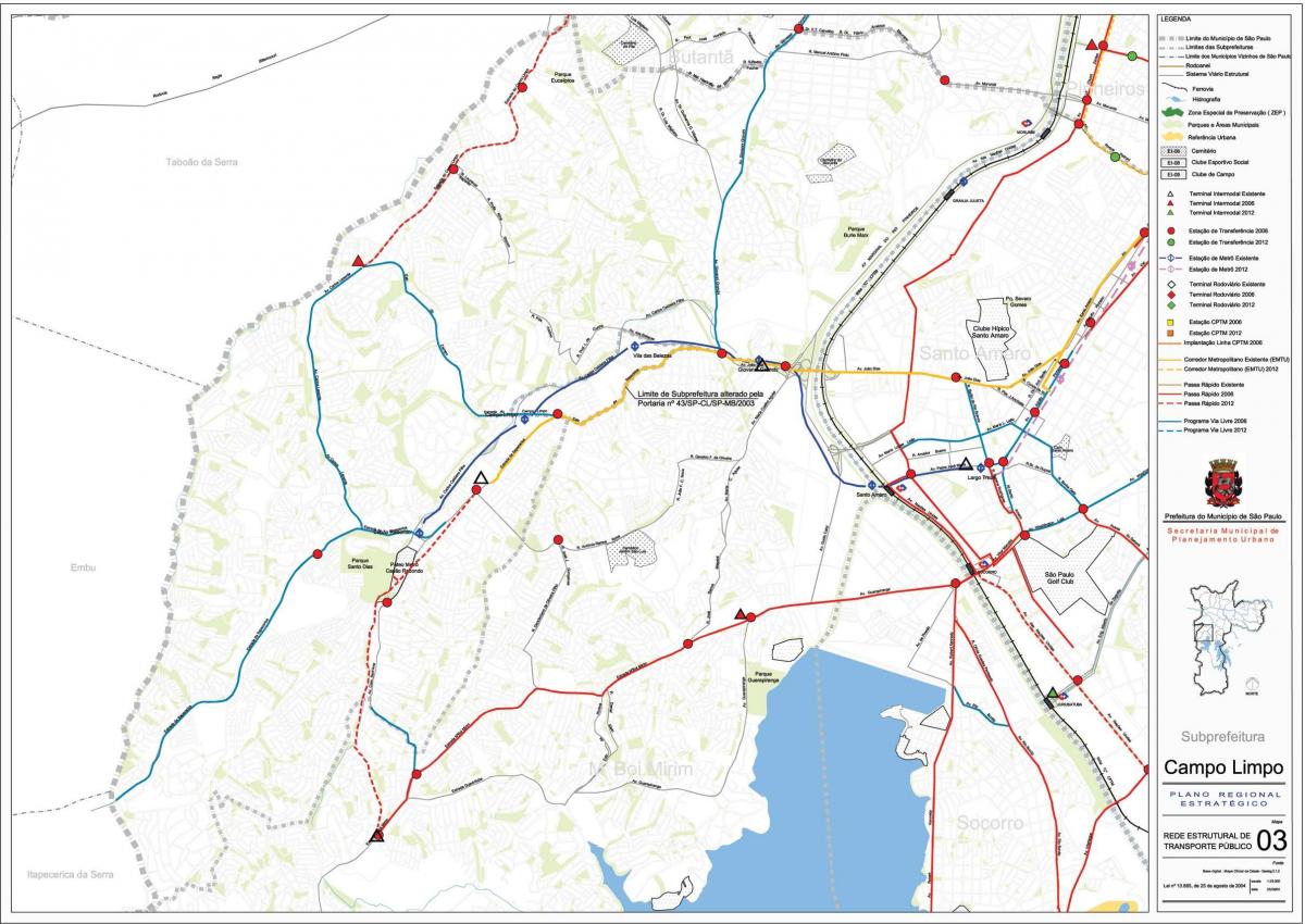 Térkép Campo Limpo São Paulo - tömegközlekedésben