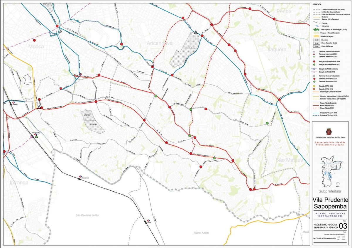 Térkép Sapopembra São Paulo - tömegközlekedésben