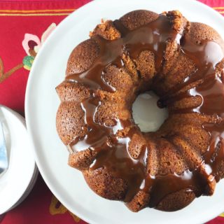 German Apple Cake with Caramel Glaze