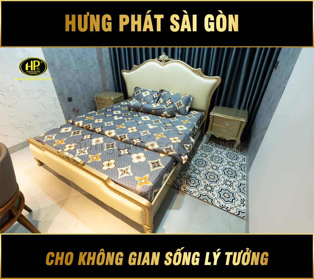 Bộ Giường Ngủ Hiện Đại Phong Cách Hoàng Gia AT-737