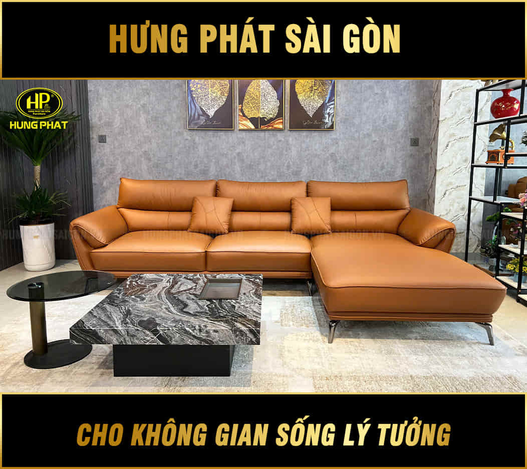 sofa da bò góc l hv-913