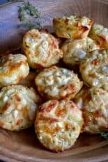 feta zucchini muffins in a basket