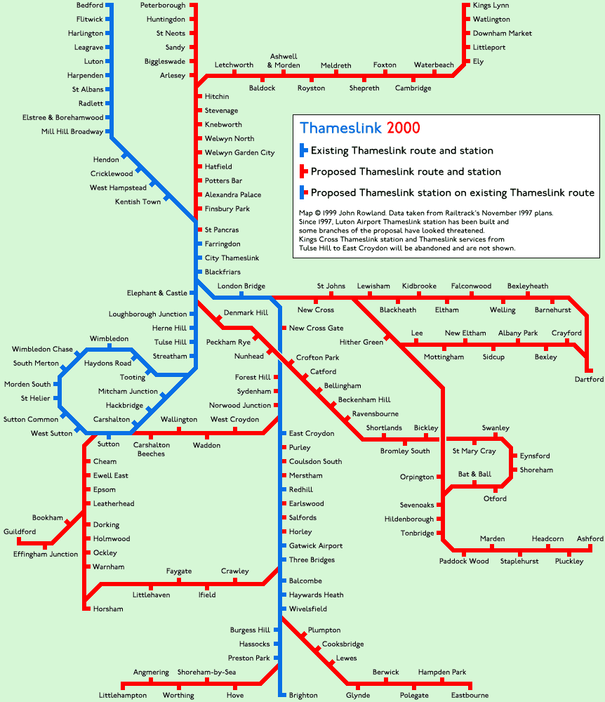 Thameslink Stations Map