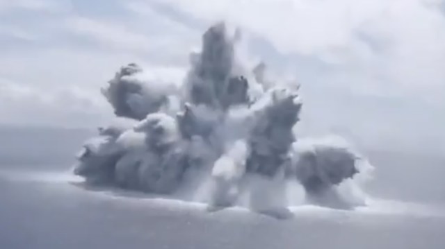 Jaw-Dropping Footage Of Huge 40,000lb Bomb That Triggered Earthquake Released By US Navy!