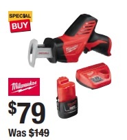 Milwaukee M12 12V Hackzall Reciprocating Saw 1.5Ah Kit