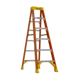 Werner 6 ft. Fiberglass Step Ladder (10 ft. Reach Height) with 300 lb. Load Capacity Type IA Duty