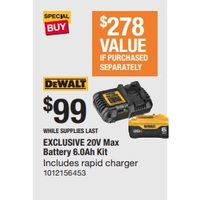 DEWALT 20V Max Battery 6.0Ah Kit