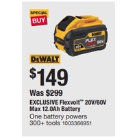 DEWALT Flexvolt 20V/60V Max 12.0Ah Battery