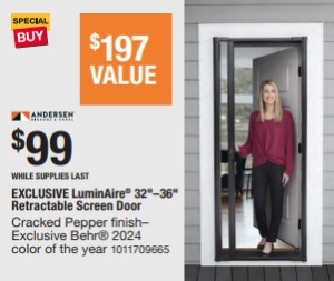 LuminAire 32-in–36-in Retractable Screen Door