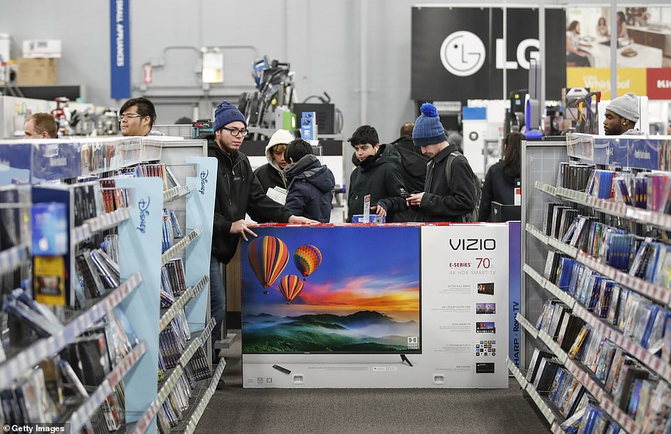 A spectacle for all ages: Teenagers are known to be especially big fans of Black Friday sales and some could already be seen adding games and other electronic devices to their collection