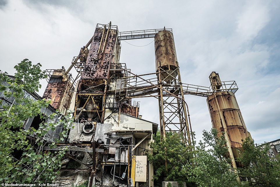 The rusty remains of the Clawson Concrete Plant No. 8 formed the backdrop to the Eminem film 8-Mile 