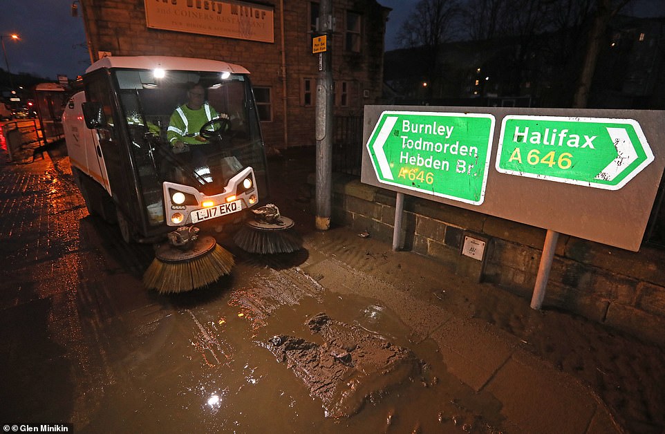 Street sweepers have descended on West Yorkshire this morning in a bid to clear the roads of water