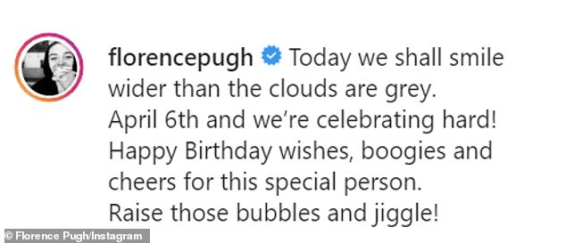 It's your birthday: Florence Pugh, 24, celebrated boyfriend Zach Braff's 45th birthday on Monday by posting a snap on Instagram of the star snuggling his adorable pet pooch