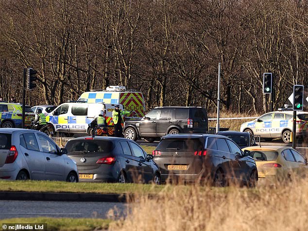 A vehicle driving on the A177 flyover left the carriageway and landed on its roof in the central reservation below