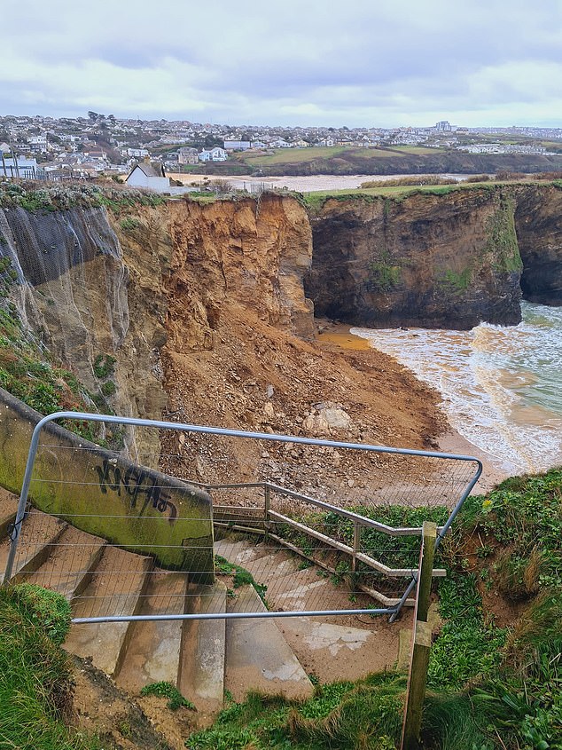 Then in November, a further fall left a huge pile of rocks and sand over the beach - fortunately no-one has been injured in the falls