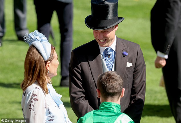 The royal seemed at ease while speaking with his mother-in-law, and appeared to be smiling and laughing during their interactions