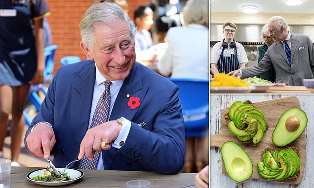 A lunch fit for a king? That's half an avocado for Charles... and he definitely doesn't