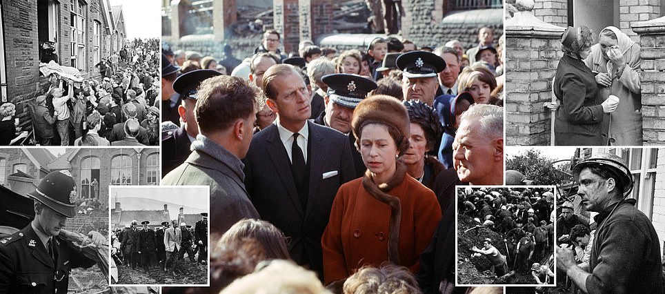 The tears flowed as the Queen stood alone at the remains of the school in Aberfan where