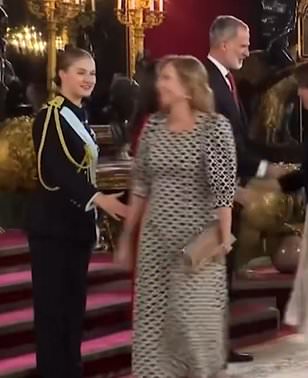 Awkward moment Princess Leonor of Spain is ignored several times as guests shake her