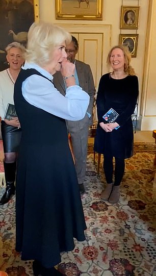 The royal, 77, spoke to guests at a Booker Prize reception at Buckingham Palace today where she said she was 'on the mend