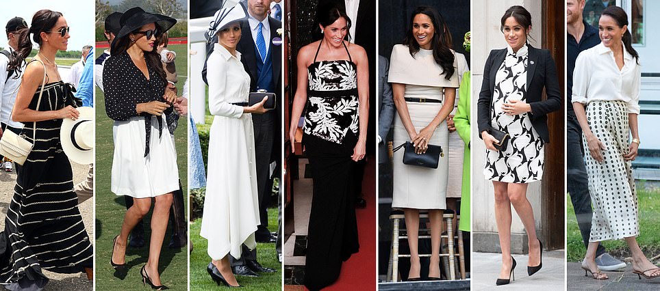 Meghan's monochrome magic! Stylist reveals how the Duchess' 'strategic' wardrobe is an