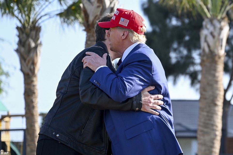 'AWKWARD' EMBRACE. Musk greeted Trump as he arrived at SpaceX's south Texas site on Tuesday, ahead of the Starship launch. The pair, walking towards each other on a dock, extend their arms for a handshake, before Musk goes for a hug which Trump quickly dismissed with a pat on his arm. Body language expert Judi James, who analyzed their embrace, said it 'signals a currently undefined relationship as far as power parameters are concerned'. 'It looks exploratory and a little awkward with Musk possibly pushing it too far in terms of friendship signals,' she explained. 'Trump pushes his hand out for a shake as they approach and then pats Elon on his free arm. Elon seems to take this for an invite to hug, leaning in for a kiss on the cheek that sees Trump patting his arm quickly in what is usually a signal to 'break'.'