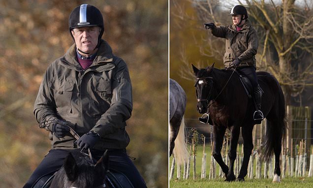 Prince Andrew is snapped riding in Windsor amid rumours about who is helping him pay for