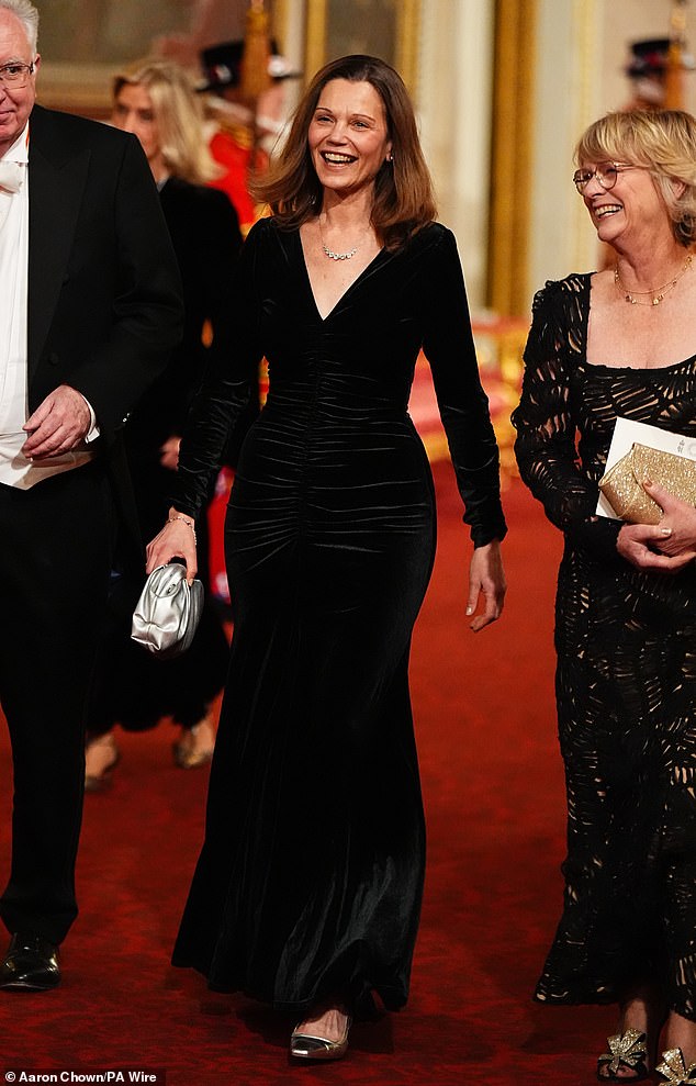 The First Lady appeared in high spirits as she joined MPs, dignitaries, and members of the royal family for the state banquet