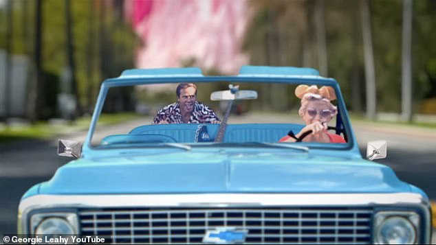 Hammer's blink-and-you'll-miss-it cameo occurs in a stylized scene in the Typical Squeeze music video in which Leahy is driving a classic convertible through a cartoonish version of Hollywood