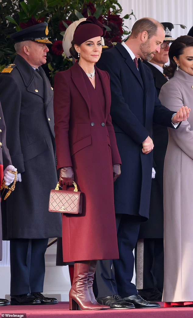 The Princess of Wales made a savvy fashion swap yesterday as she attended the ceremonial welcome of the Qatar state visit in London