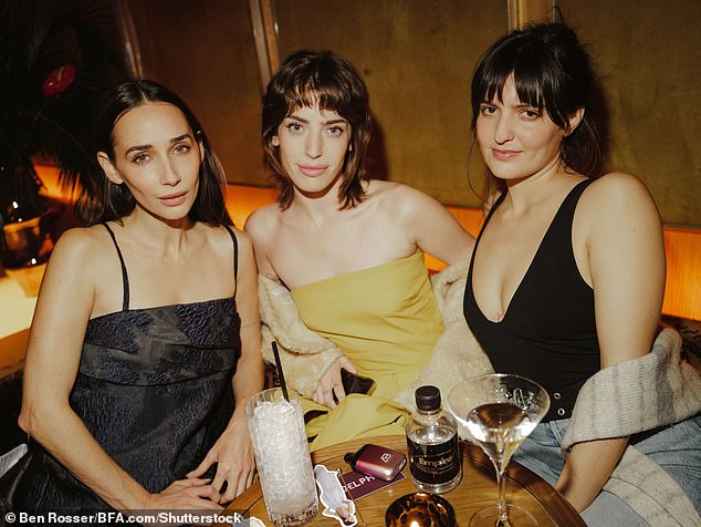 The stars enjoyed cocktails during the evening; L-R Rebecca Dayan, Clara McGregor, Kristina Zanzinger