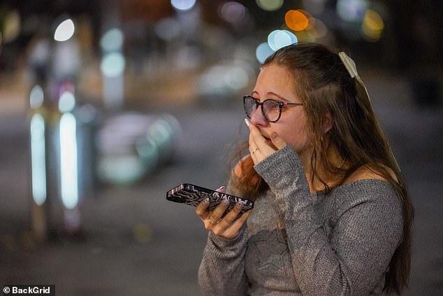 Another young fan struggles to contain her emotions in Newcastle on Wednesday evening