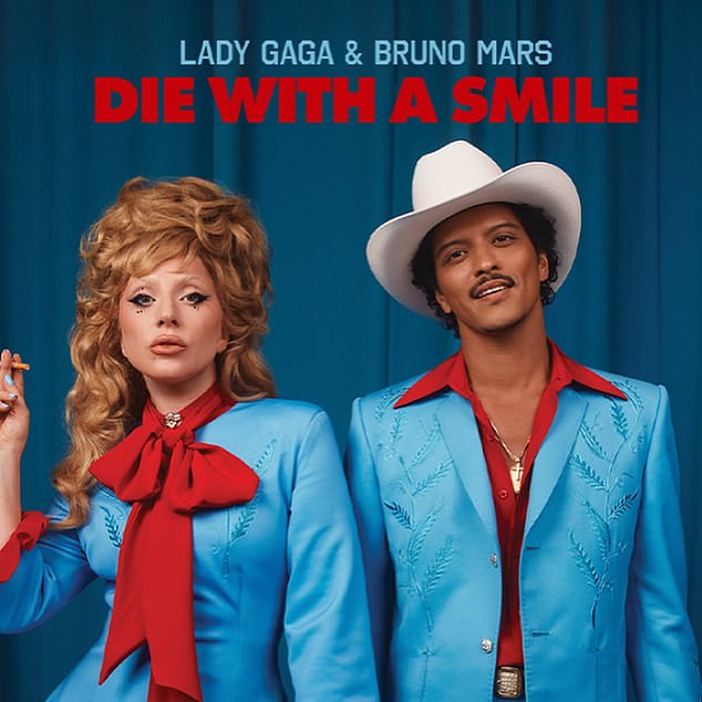 Too Sweet by Irish star Hozier featured in seventh position while Bruno Mar and Lady Gaga's surprise duet Die With A Smile took the tenth spot (pictured)