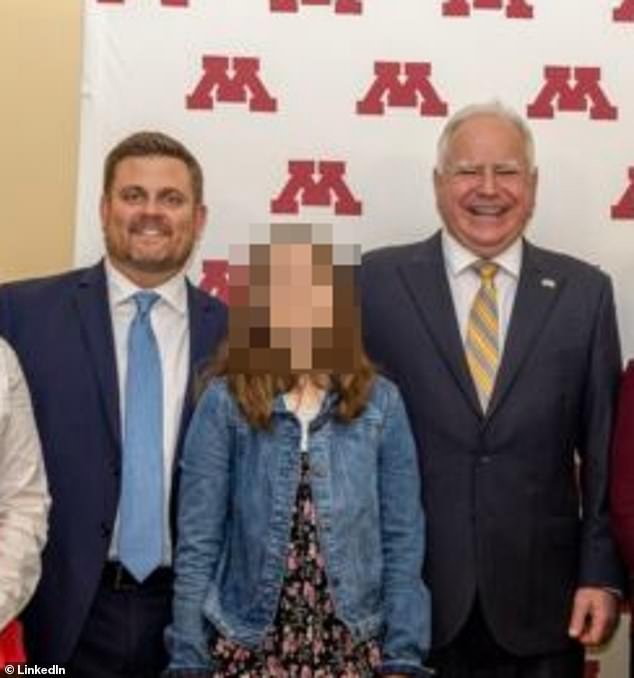 Minnesota Governor and 2024 Democratic nominee for Vice-President Tim Walz, who was pictured with Thompson in 2022, said the shooting was 'horrifying news and a terrible loss for the business and health care community in Minnesota'