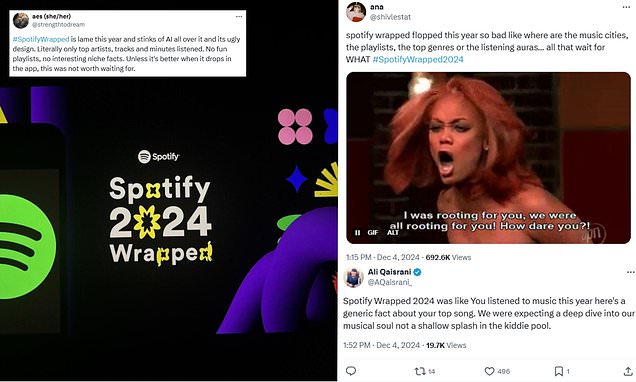 Spotify users SLAM Spotify Wrapped for being 'boring' this year - as one vents 'this