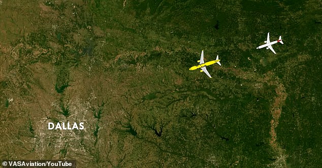 The American Airlines pilot, who was flying from Louisville, Kentucky that night, said that the odd UFO lights were above his own cruising altitude of 34,000 feet: 'The lights were quite a bit above us on the horizon [...] they kept getting super bright and [going] away over and over'