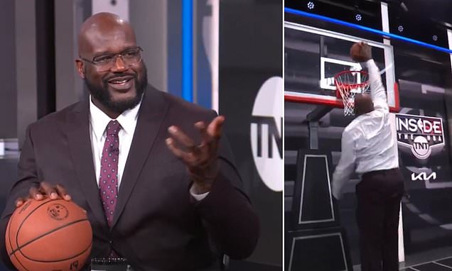 Shaquille O'Neal stuns 'Inside The NBA' colleagues with slam dunk at 52