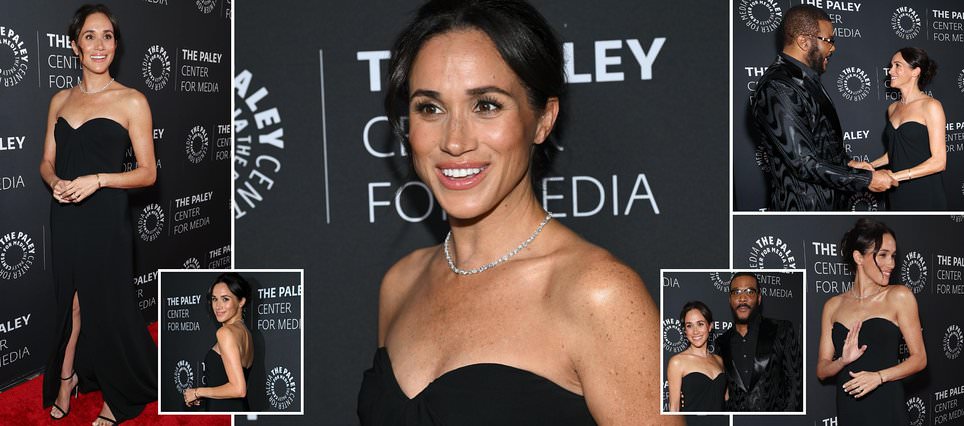 Meghan Markle dazzles in diamonds and strapless gown for solo red carpet appearance at