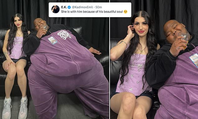 Picture of 500lbs rapper Dave Blunts and his girlfriend goes viral after star, 23,