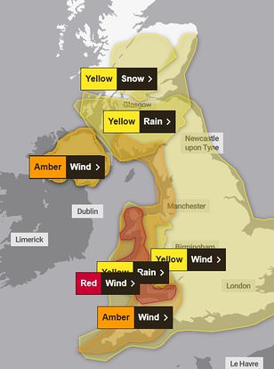 Met Office issues rare 'danger to life' red warning: Brits told to stay indoors and strap