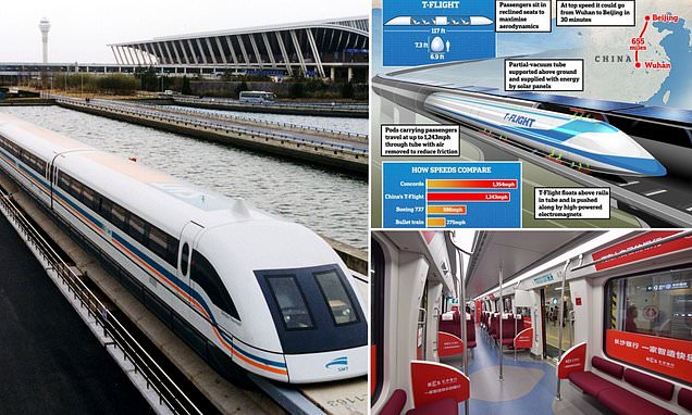 China's 'floating' hyperloop train will shuttle passengers at record-breaking speeds of