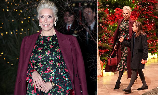 Hannah Waddingham cuts a stylish figure in a rose print dress as she makes first public