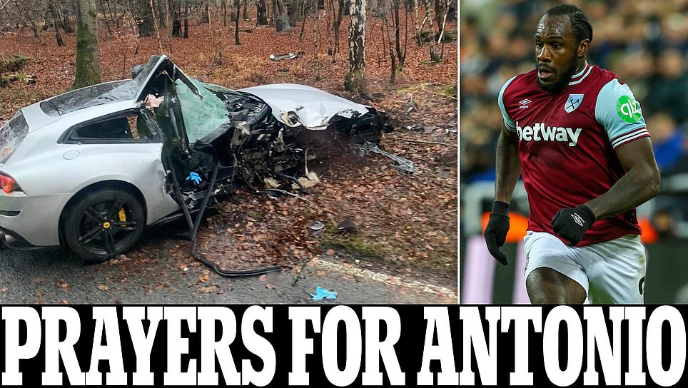 West Ham star Michail Antonio is 'conscious and communicating' after being involved in