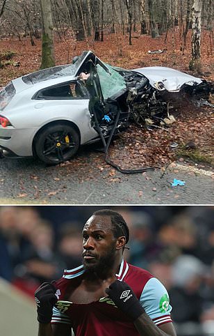 West Ham star Michail Antonio was trapped in his Ferrari for 45 minutes after it smashed