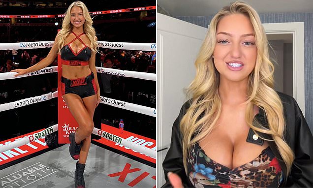 Sydney Thomas hints she's back on ring girl duty this weekend after stunning at Mike