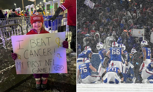 Cancer survivor, 8, says she was 'purposefully' pushed down stairs by 'drunk' Bills fan at